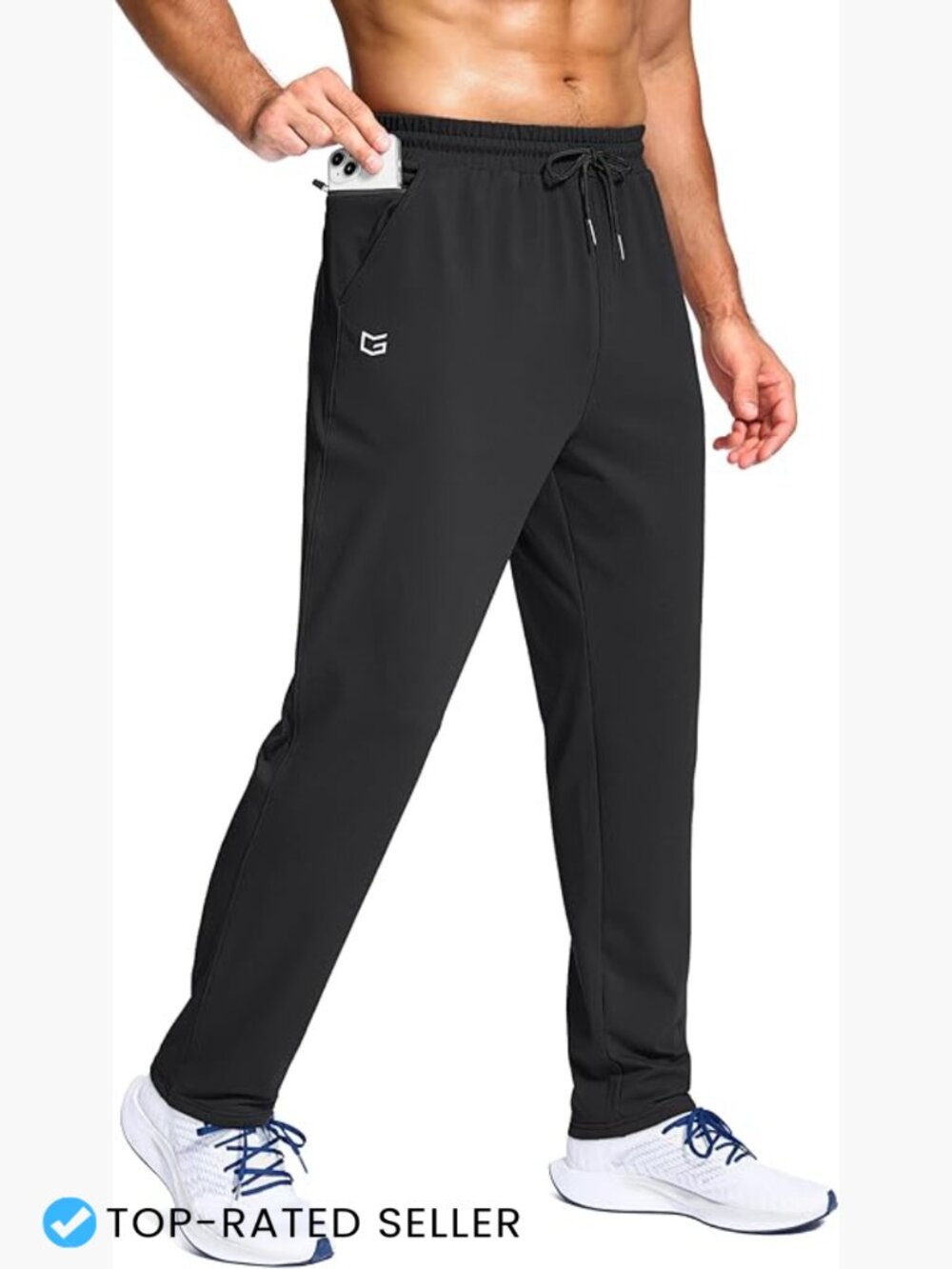 Fleece Lined Joggers with Zipper Pocket Warm Athletic Sweatpants for Men